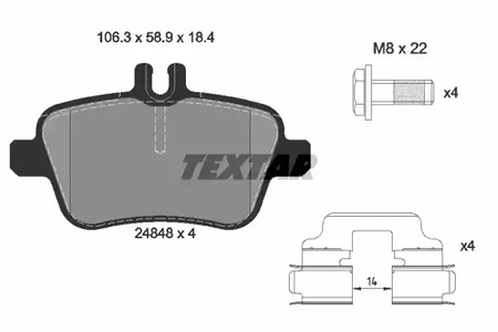 2484801 TEXTAR КОЛОДКИ ТОРМОЗНЫЕ