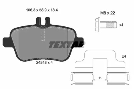 2484803 TEXTAR Колодки тормозные дисковые комплект