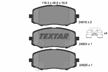Колодки тормозные дисковые TEXTAR 2491001