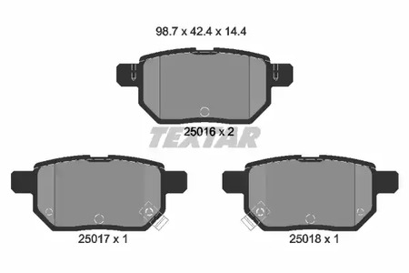 2501601 TEXTAR Тормозные колодки