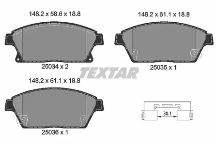 2503401 TEXTAR Тормозные колодки