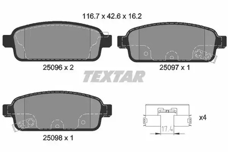 2509602 TEXTAR Тормозные колодки