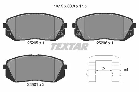 2520501 TEXTAR Тормозные колодки