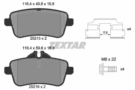 2521505 TEXTAR Колодки тормозные дисковые