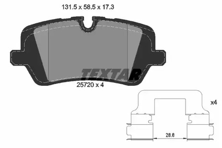 Тормозные колодки TEXTAR 2572001