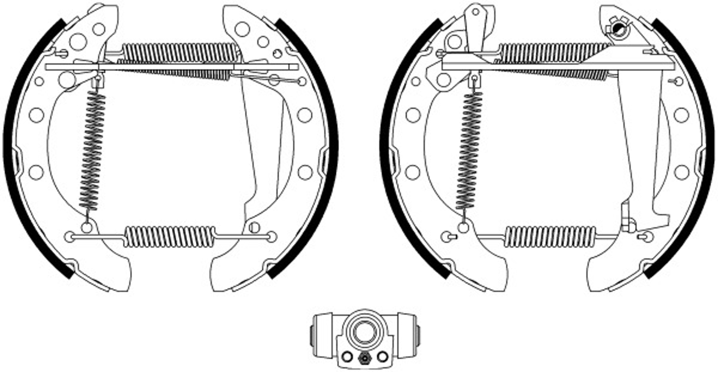 Комплект барабанных тормозных колодок shoe kit pro TEXTAR 84018302