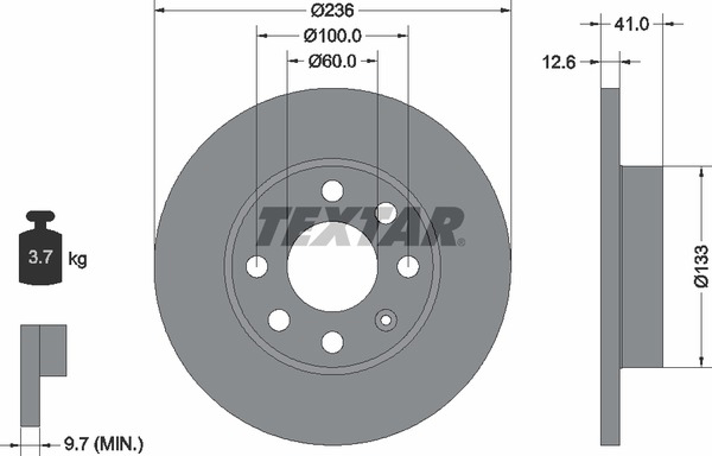 Диск тормозной TEXTAR 92020903