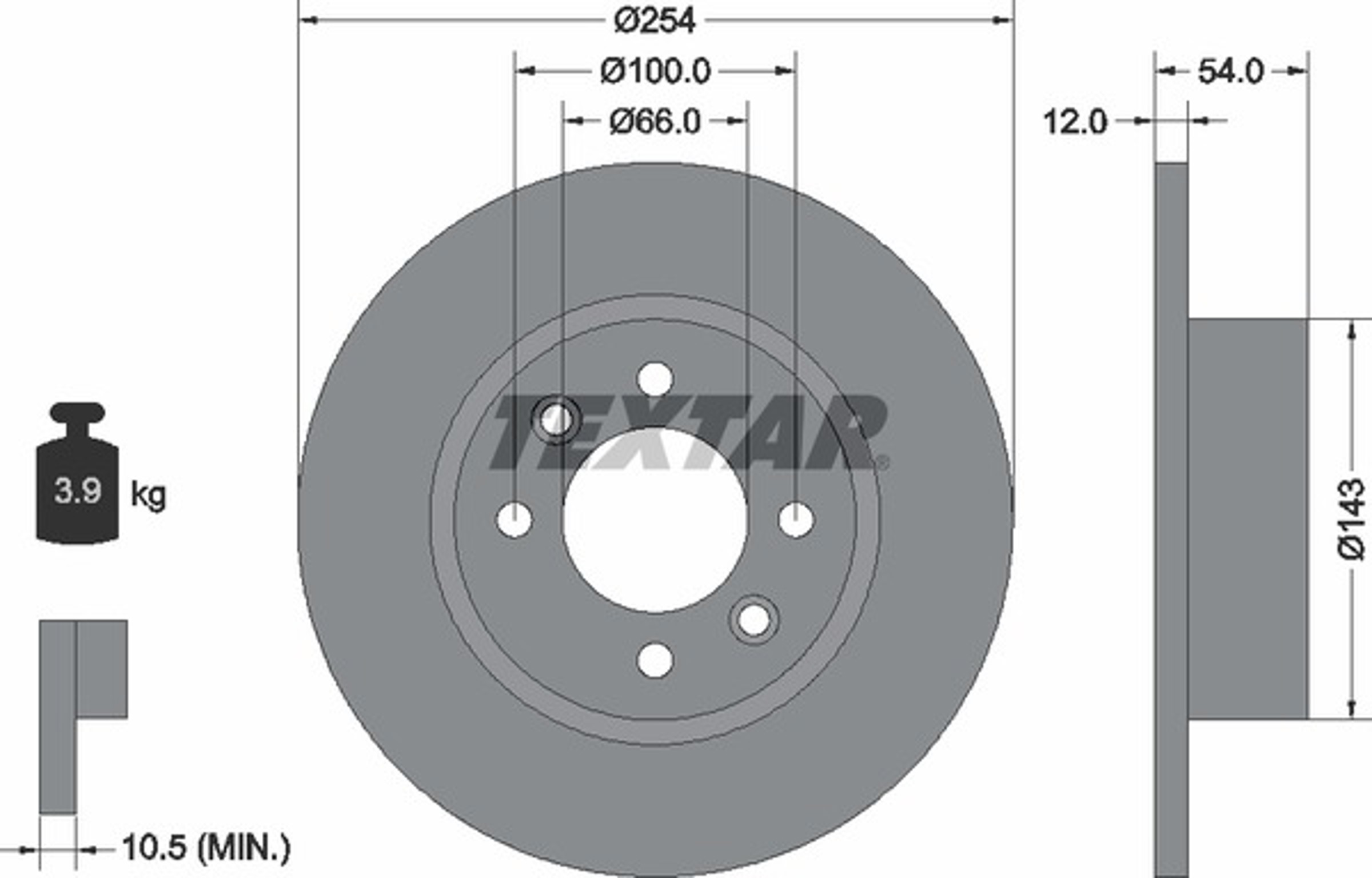 Диск тормозной TEXTAR 92051500