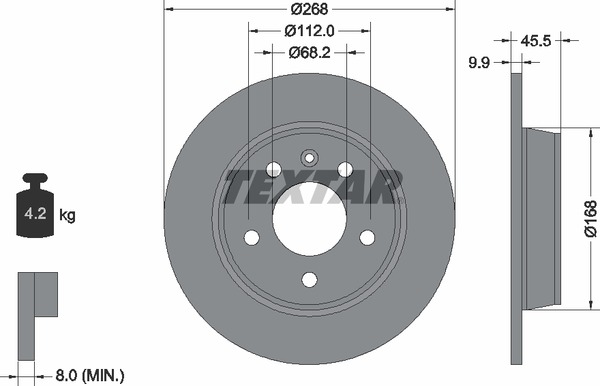 Тормозной диск TEXTAR 92074303
