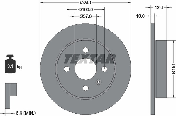 Тормозной диск TEXTAR 92092003