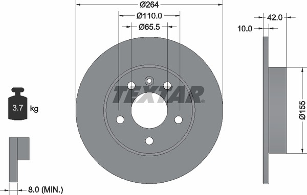 92092103 TEXTAR Тормозной диск