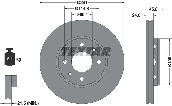 92100403 TEXTAR Тормозной диск