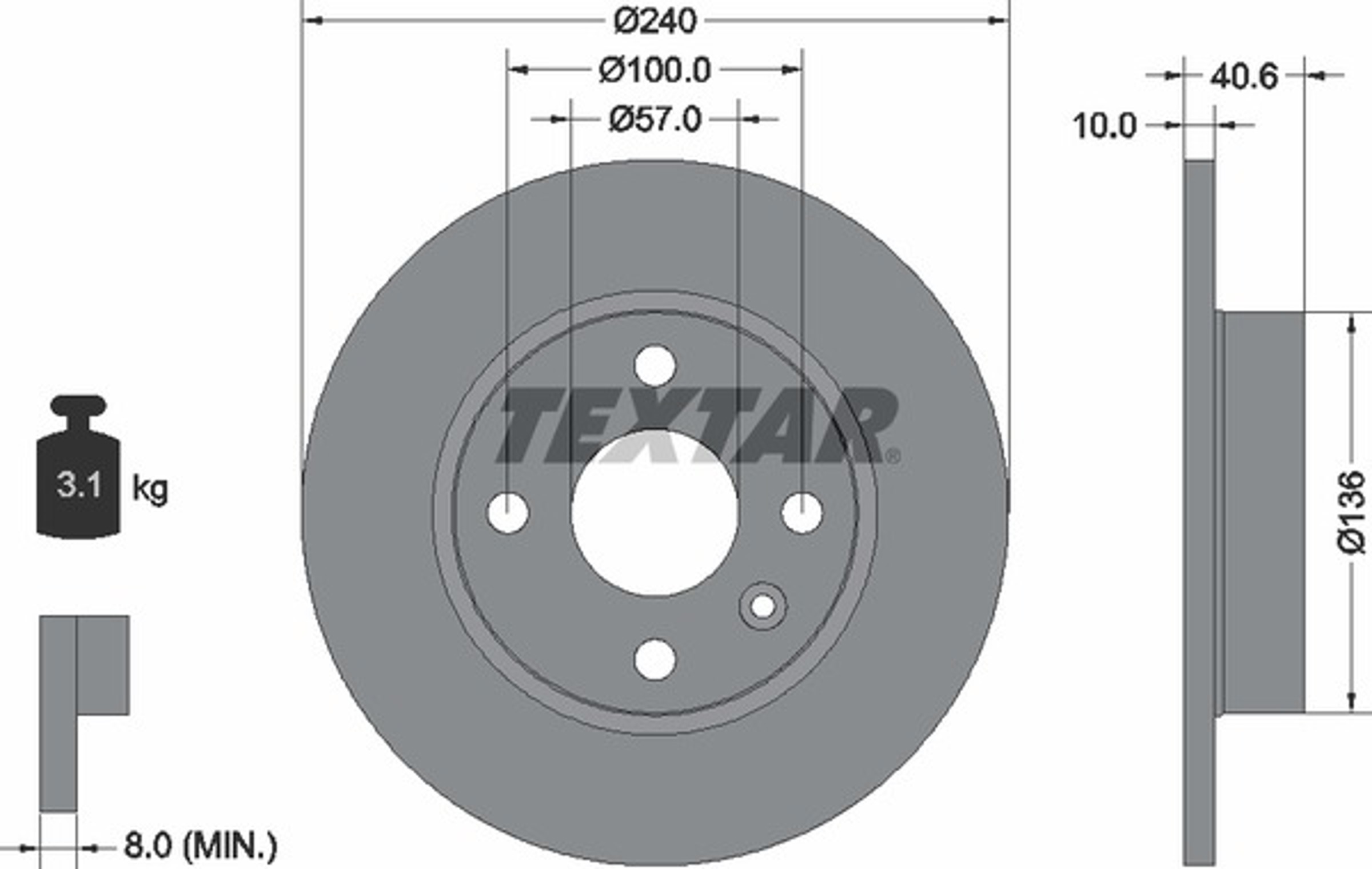 Диск тормозной TEXTAR 92111003