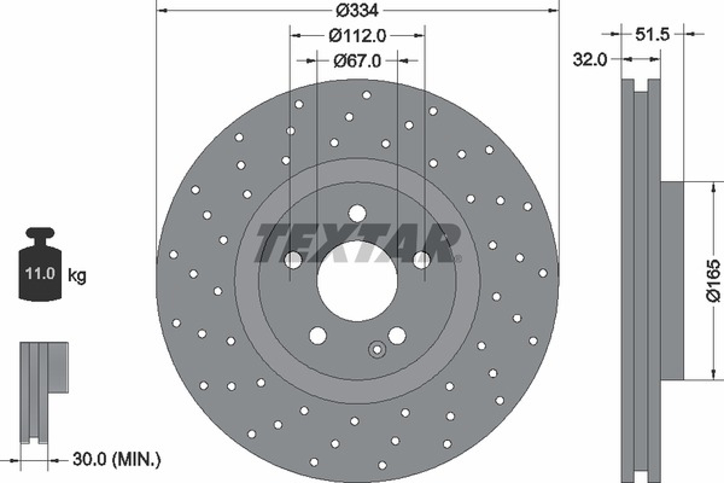 Диск тормозной TEXTAR 92123800