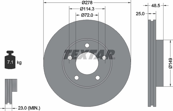 92130303 TEXTAR Тормозной диск