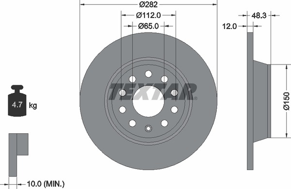 92140803 TEXTAR Тормозной диск