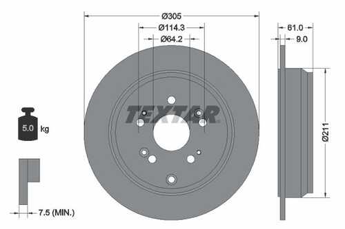 тормозные диски TEXTAR 92162503