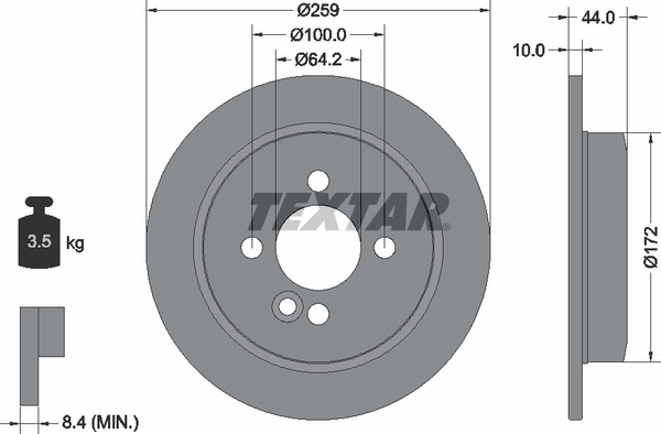 92175003 TEXTAR Тормозной диск