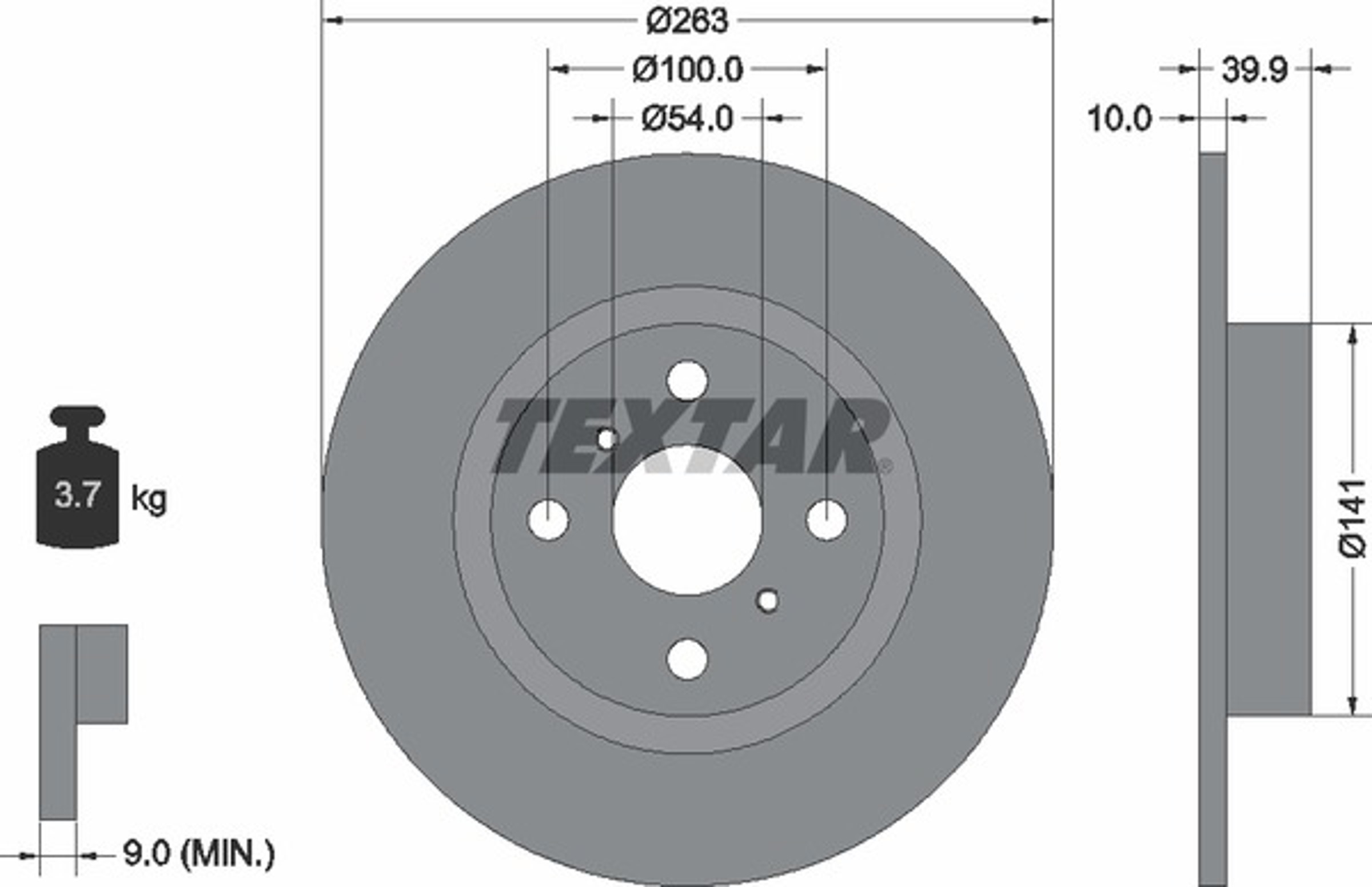 Диск тормозной TEXTAR 92179303