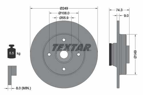 Тормозные диски TEXTAR 92194103