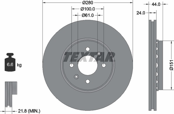 92254603 TEXTAR Тормозной диск