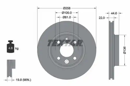 тормозные диски TEXTAR 92255203