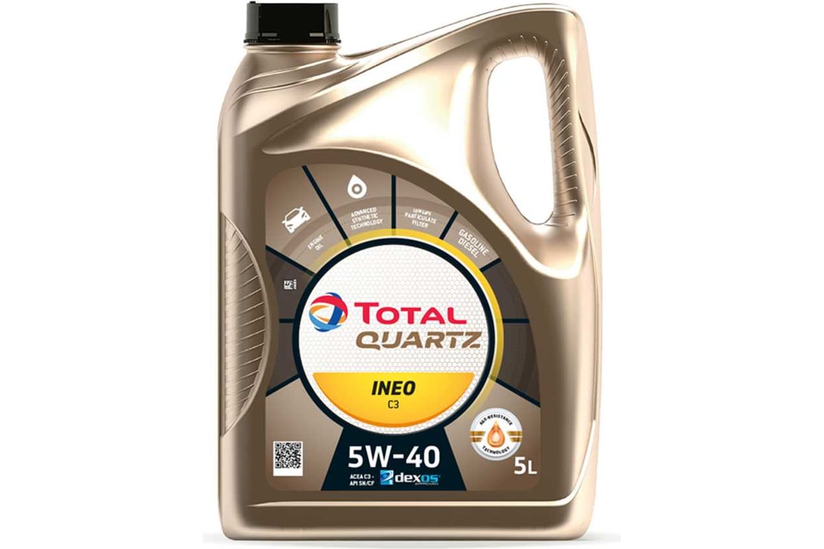 Масло для 4-х тактных двигателей TOTAL QUARTZ INEO C3 5W40 5L  TOTAL 213790