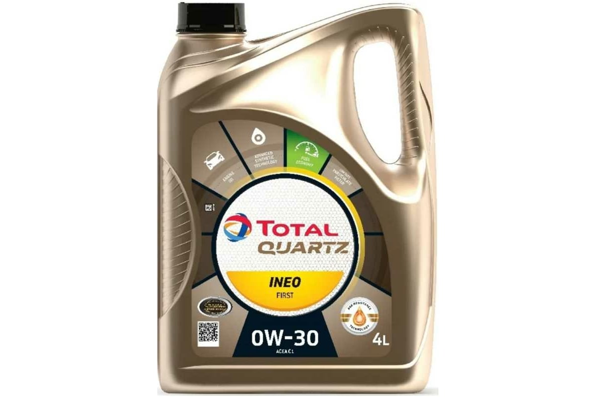 213834 TOTAL Масло для 4-х тактных двигателей TOTAL QUARTZ INEO FIRST 0W30 4L