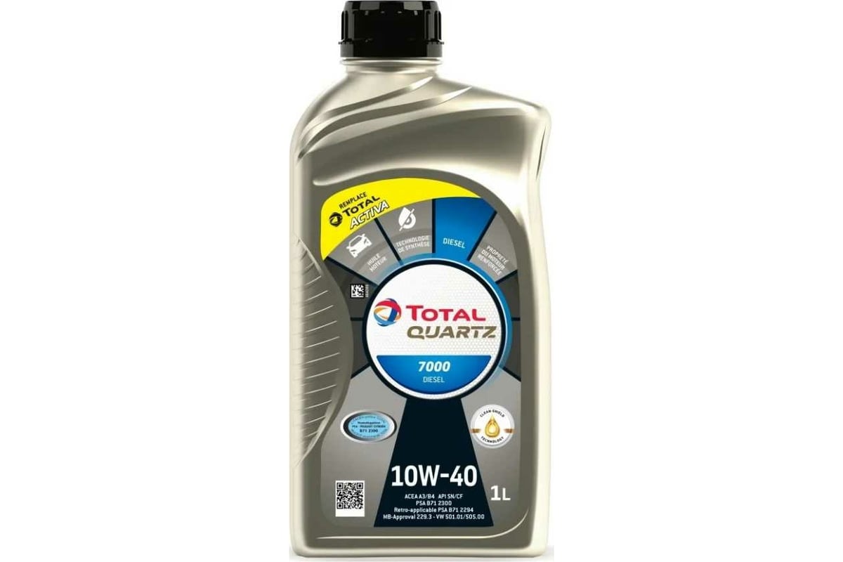 Моторное масло для дизелей TOTAL QUARTZ 7000 DIESEL 10W40 1 л  TOTAL 214111