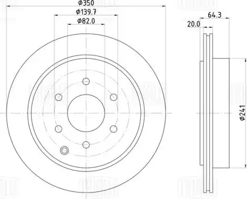 Диск тормозной задний d350 TRIALLI DF 084407
