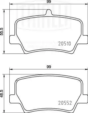 Pf 4128 колодки тормозные задние к-кт TRIALLI PF 4128