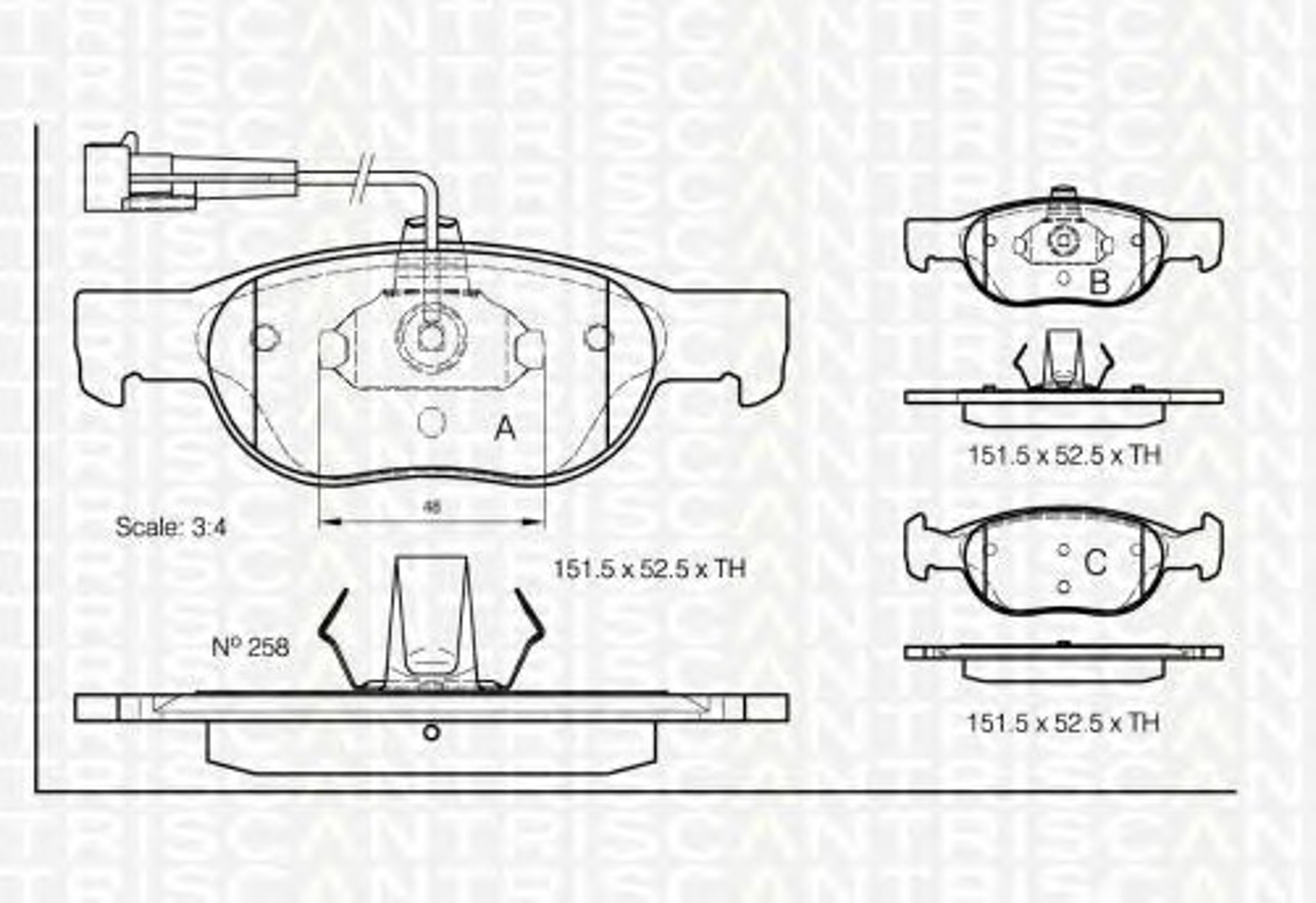 Комплект тормозных колодок дисковый тормоз TRISCAN 8110 15006