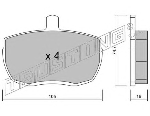 018.0 TRUSTING Тормозные колодки