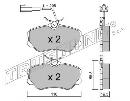 Тормозные колодки TRUSTING 076.0