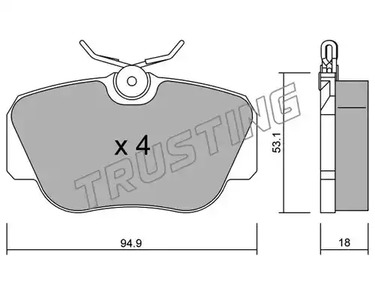 043.0 TRUSTING Тормозные колодки