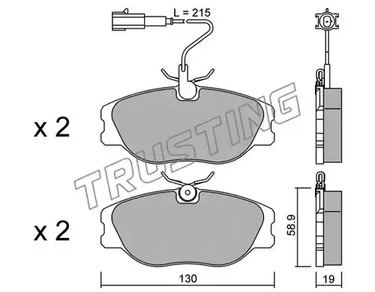 074.1 TRUSTING Комплект тормозных колодок, дисковый тормоз