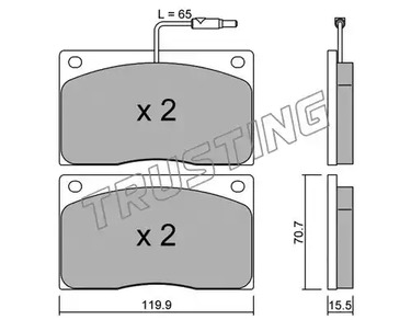 091.1 TRUSTING Комплект тормозных колодок, дисковый тормоз