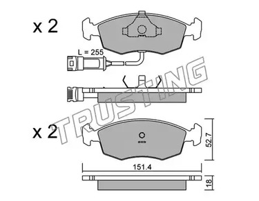 Тормозные колодки TRUSTING 096.0