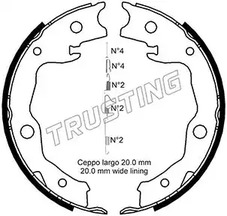 Комплект колодок стояночного тормоза TRUSTING 115.322K