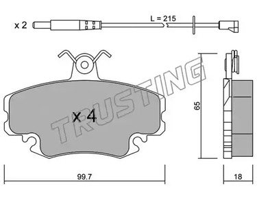 122.0W TRUSTING Тормозные колодки