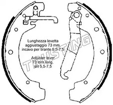 Колодки тормозные барабанные TRUSTING 124.277