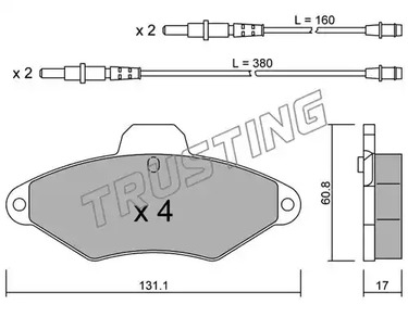 Тормозные колодки TRUSTING 146.0