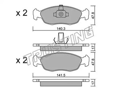 Тормозные колодки TRUSTING 159.1