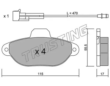 Тормозные колодки TRUSTING 162.0