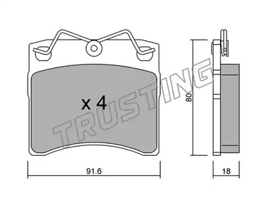 166.0 TRUSTING Тормозные колодки