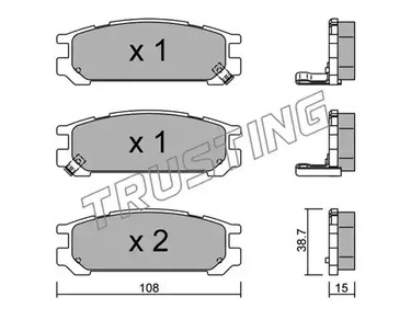 Комплект тормозных колодок дискового тормоза TRUSTING 213.0