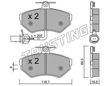 Тормозные колодки TRUSTING 224.2