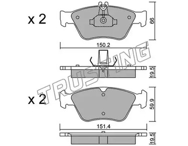 Тормозные колодки TRUSTING 228.0