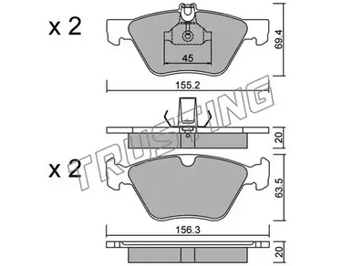 261.0 TRUSTING Тормозные колодки