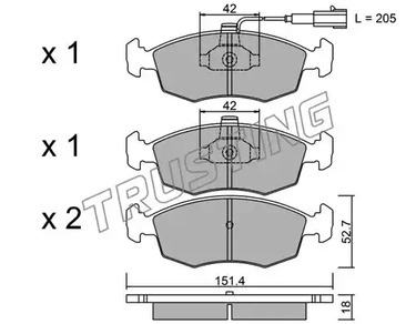Тормозные колодки TRUSTING 283.0